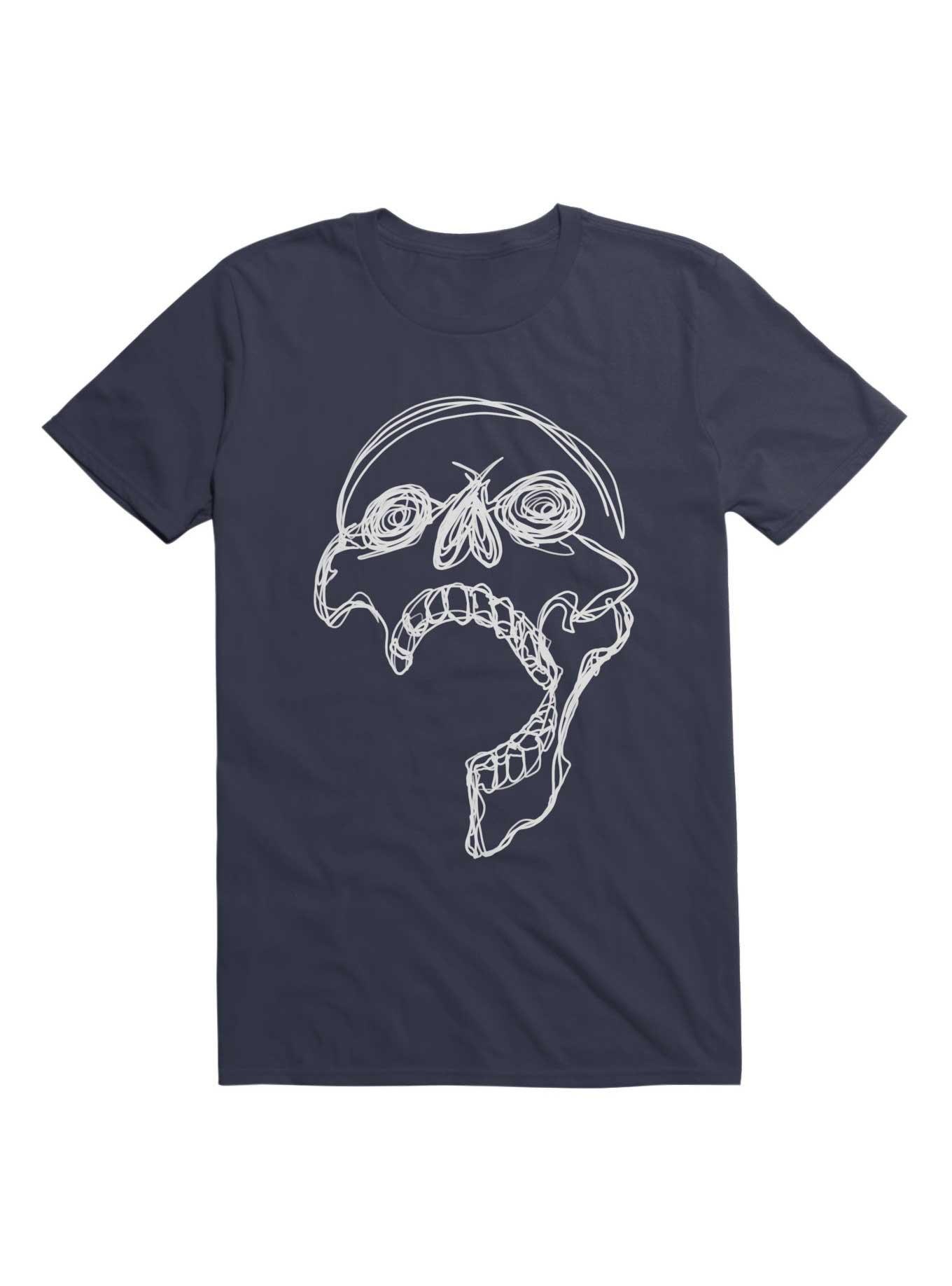 One Line T-Shirt, NAVY, hi-res