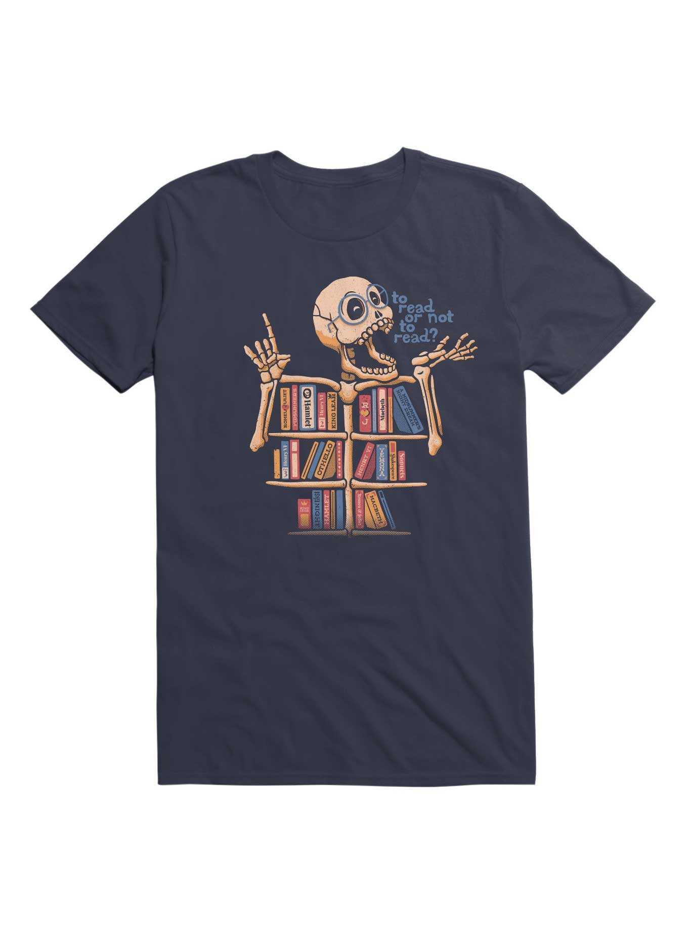 Skeleton Shelf Book Lover T-Shirt, , hi-res