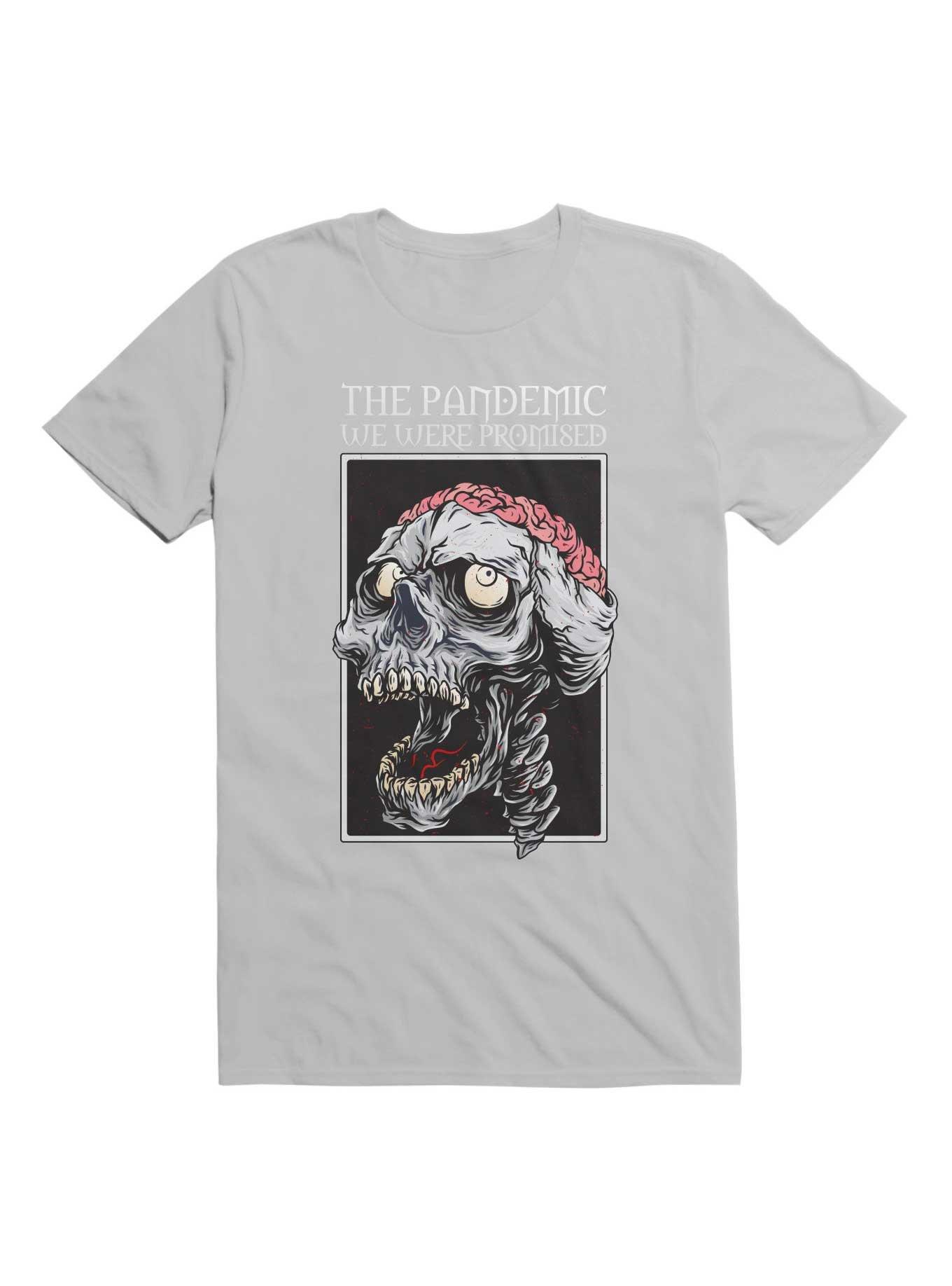 The Pandemic We Were Promised - Zombie Skull With Brain T-Shirt, , hi-res