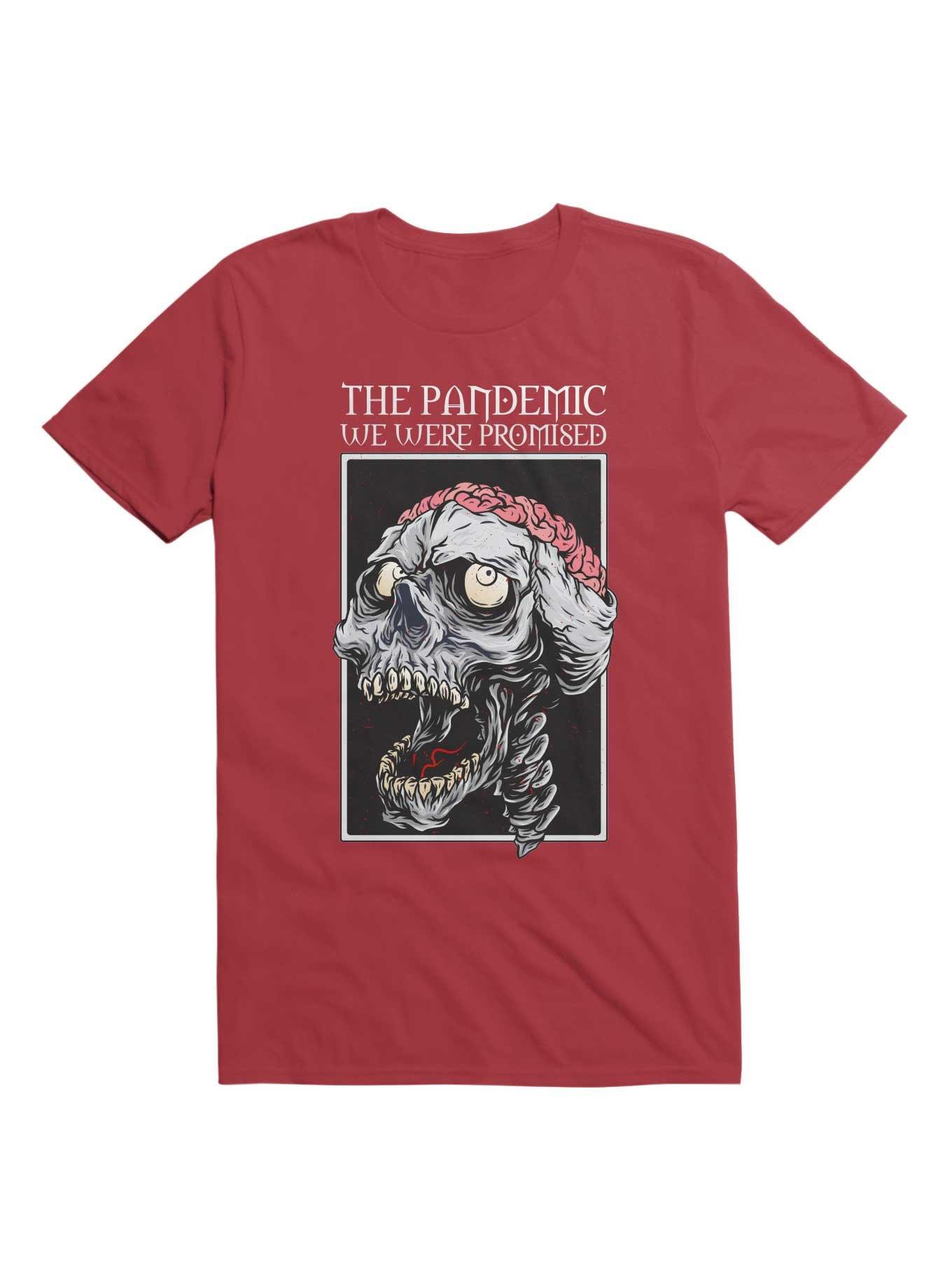 The Pandemic We Were Promised - Zombie Skull With Brain T-Shirt, , hi-res