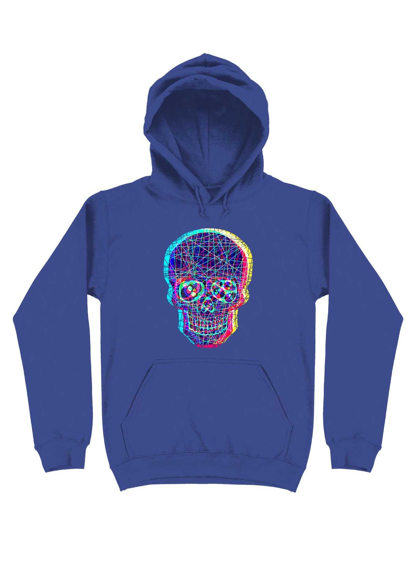 Acid Skull With A Disturbed Psyche Hoodie, ROYAL, hi-res