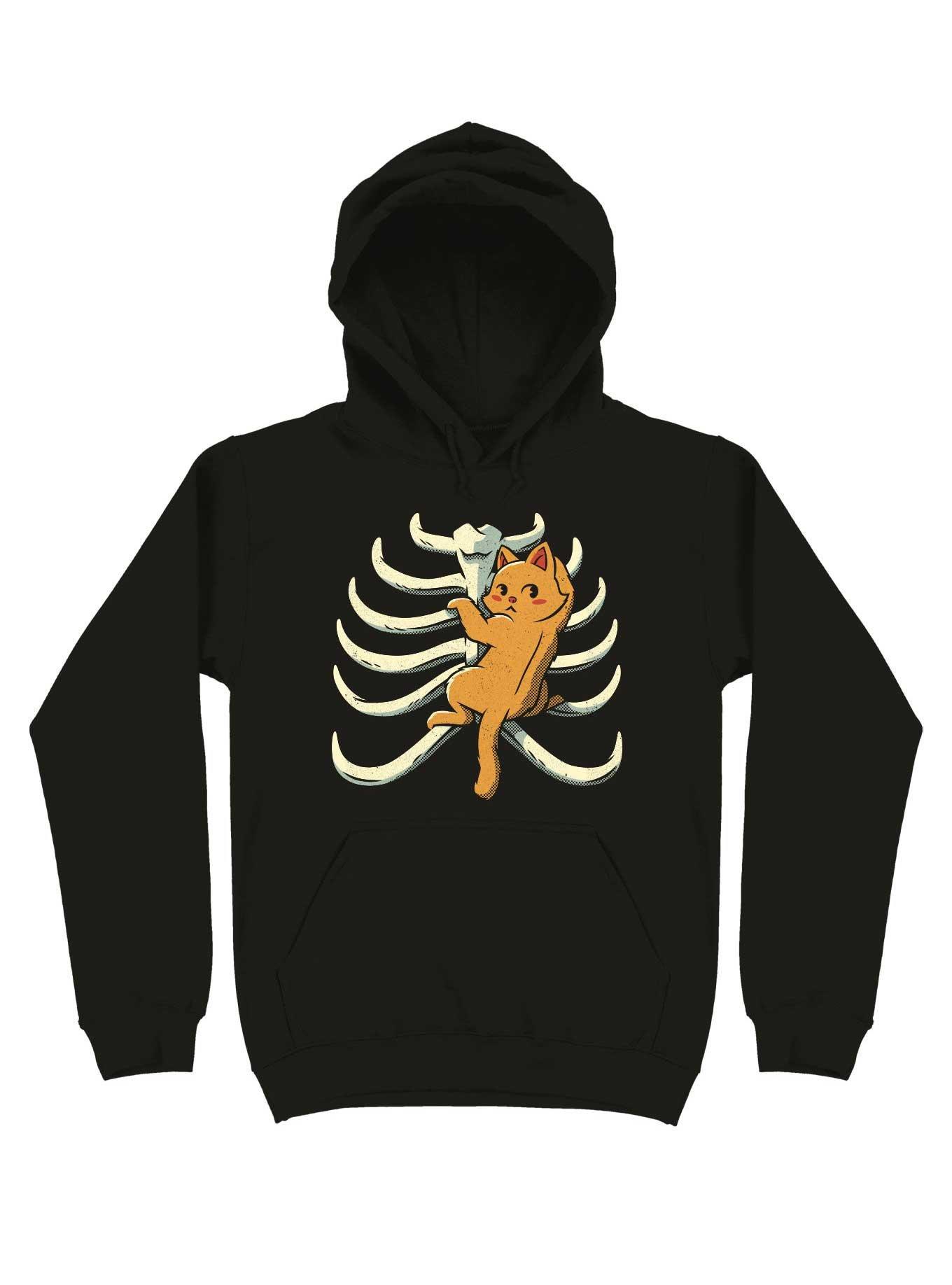 Cat Ribs Love Hoodie, BLACK, hi-res