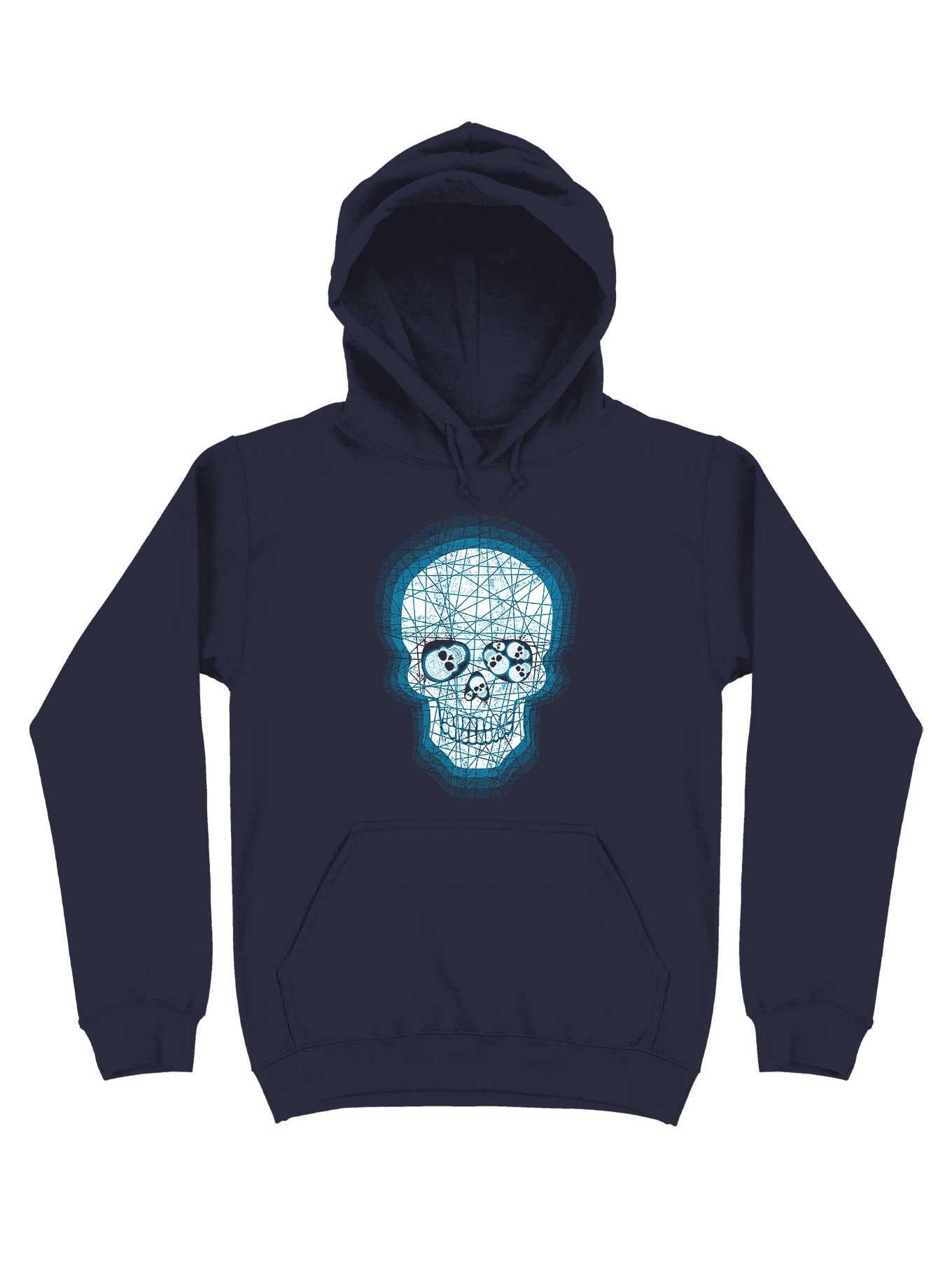 Confused Skull With Strange Memories Hoodie, NAVY, hi-res
