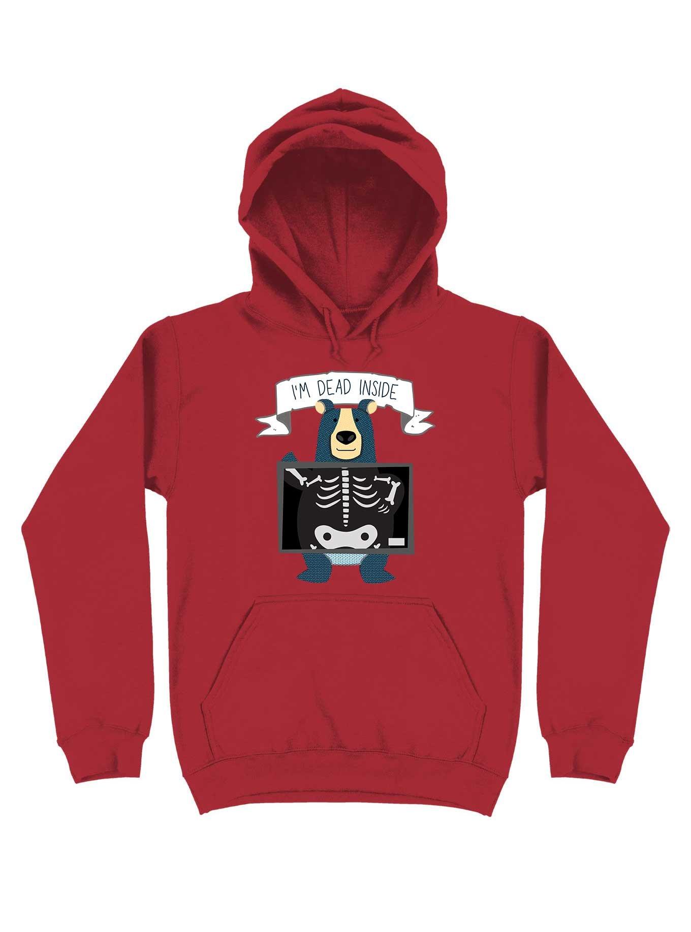 I'm Dead Inside Hoodie, RED, hi-res