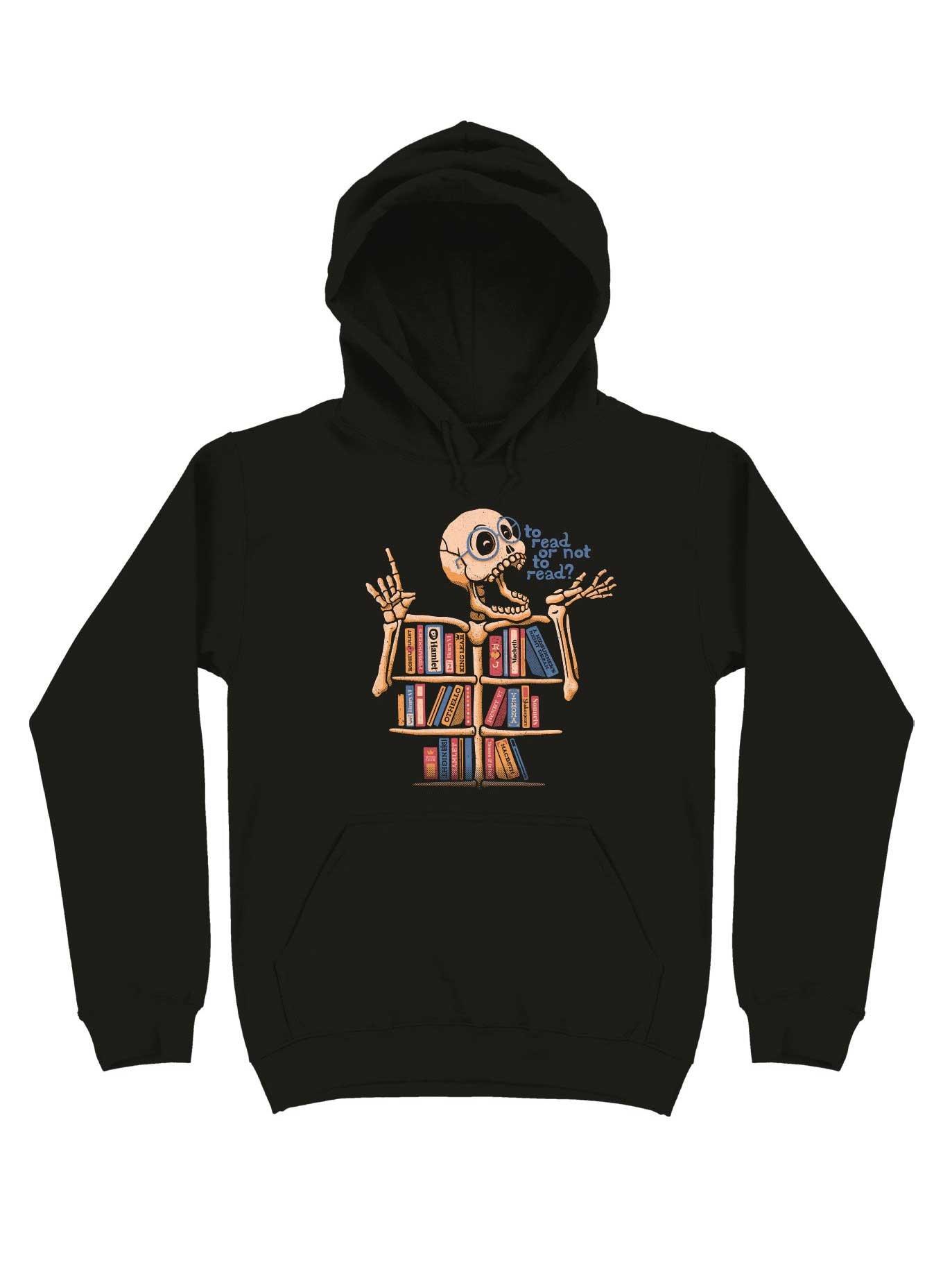 THRDLESS Skeleton Shelf Book Lover Hoodie