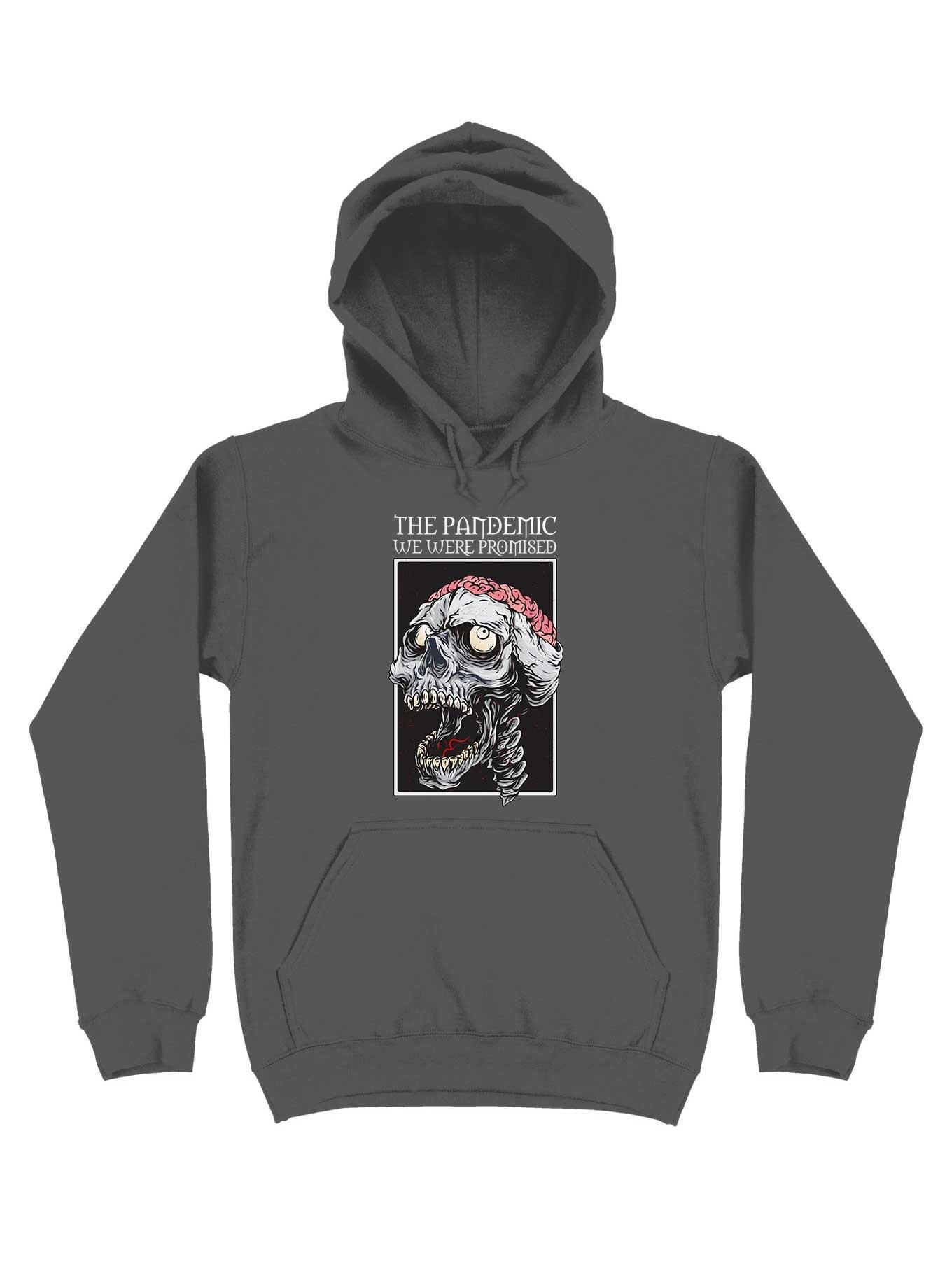 The Pandemic We Were Promised - Zombie Skull With Brain Hoodie, , hi-res