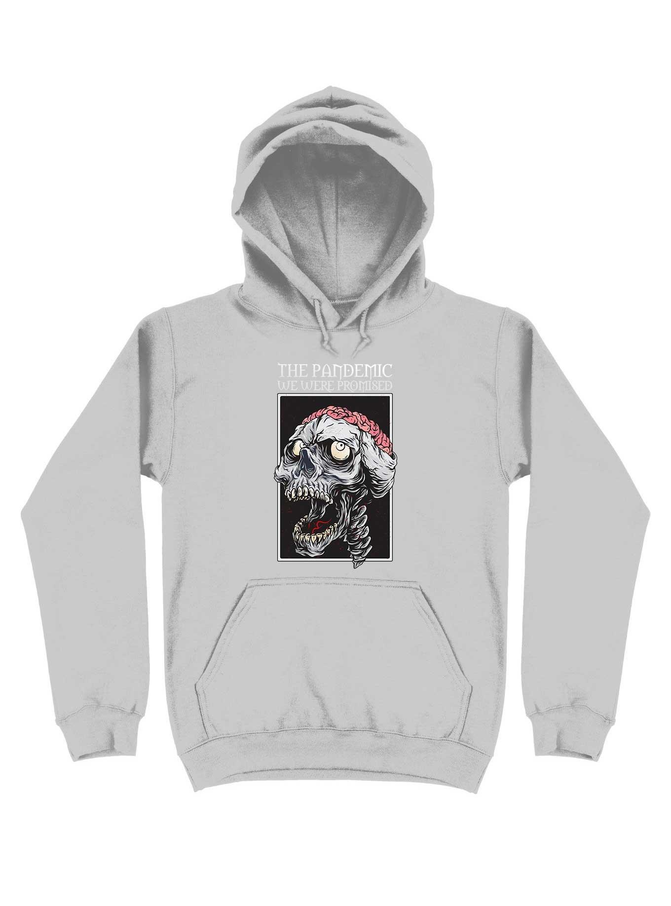 The Pandemic We Were Promised - Zombie Skull With Brain Hoodie, , hi-res