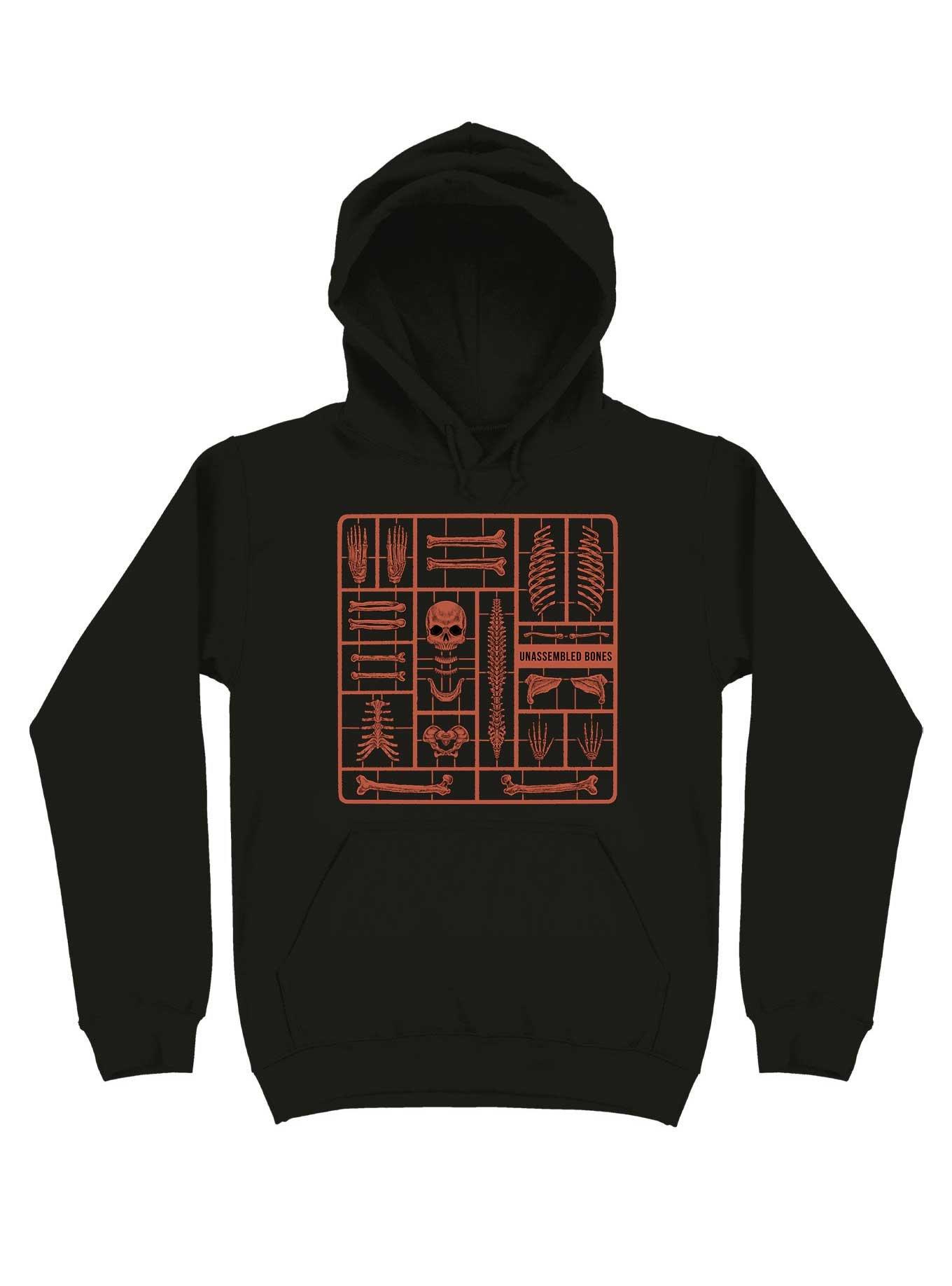 Unassembled Bones Hoodie, BLACK, hi-res