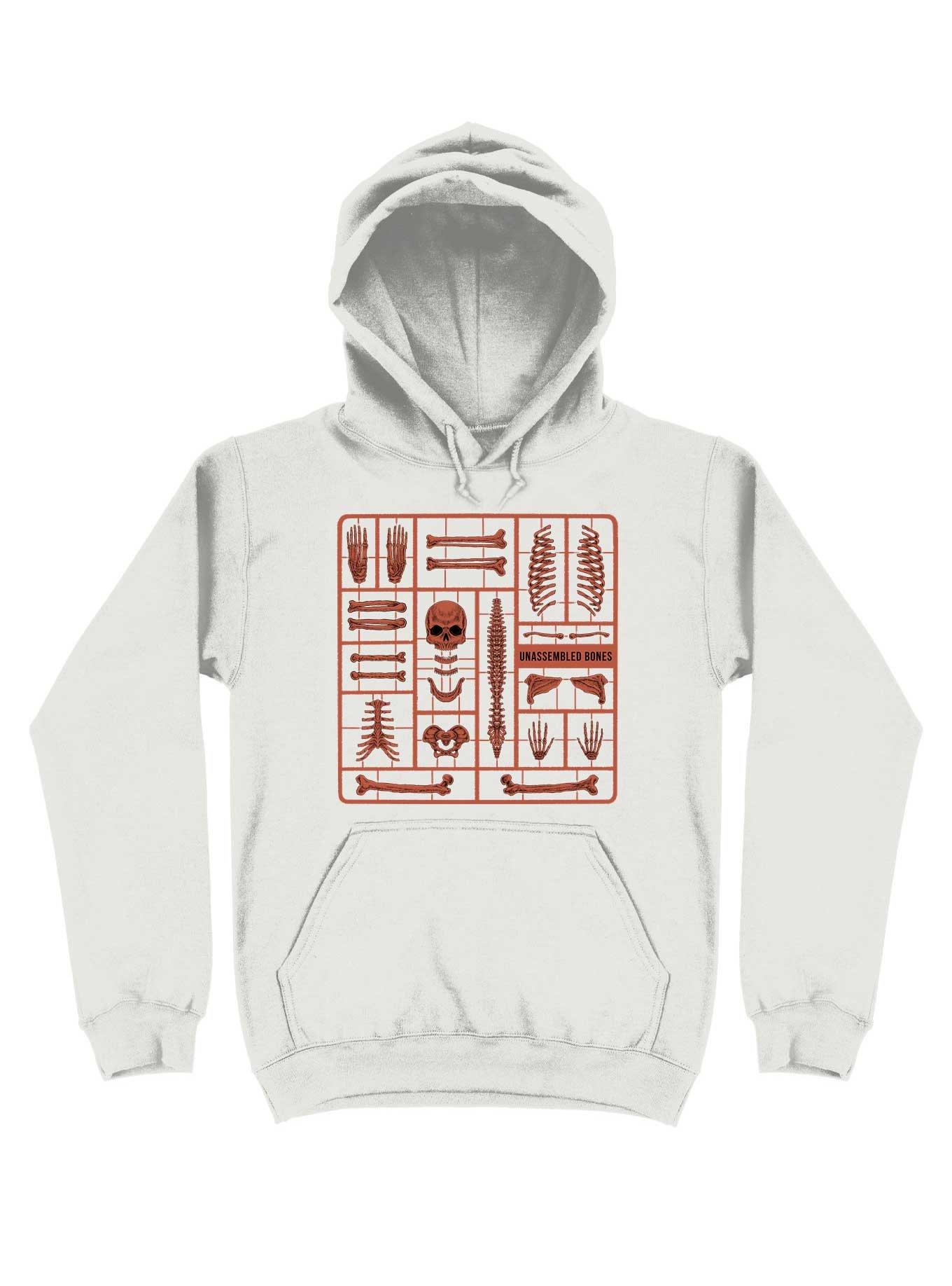 Unassembled Bones Hoodie, WHITE, hi-res