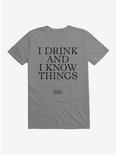 Game Of Thrones Tyrion I Drink And I Know Things T-Shirt, STORM GREY, hi-res