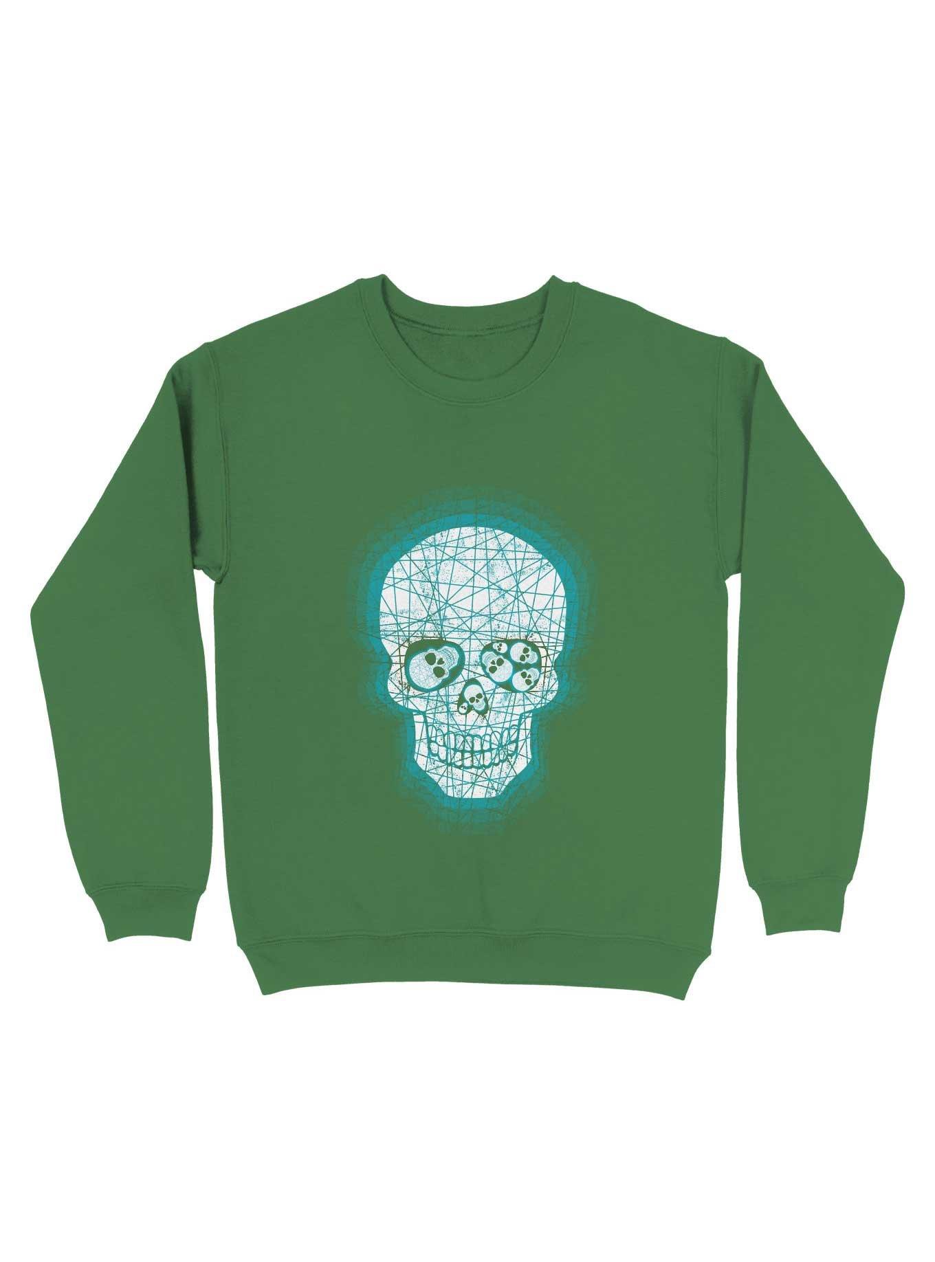 Confused Skull With Strange Memories Sweatshirt, IRISH GREEN, hi-res
