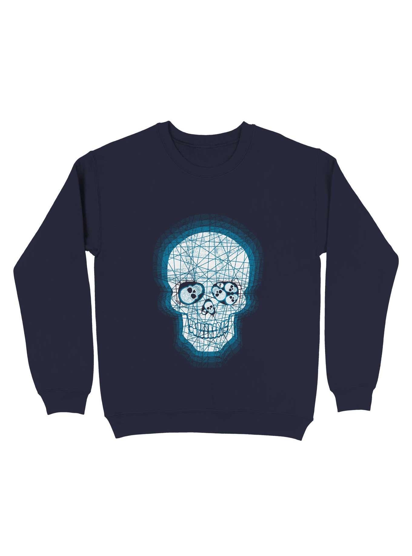 Confused Skull With Strange Memories Sweatshirt, NAVY, hi-res