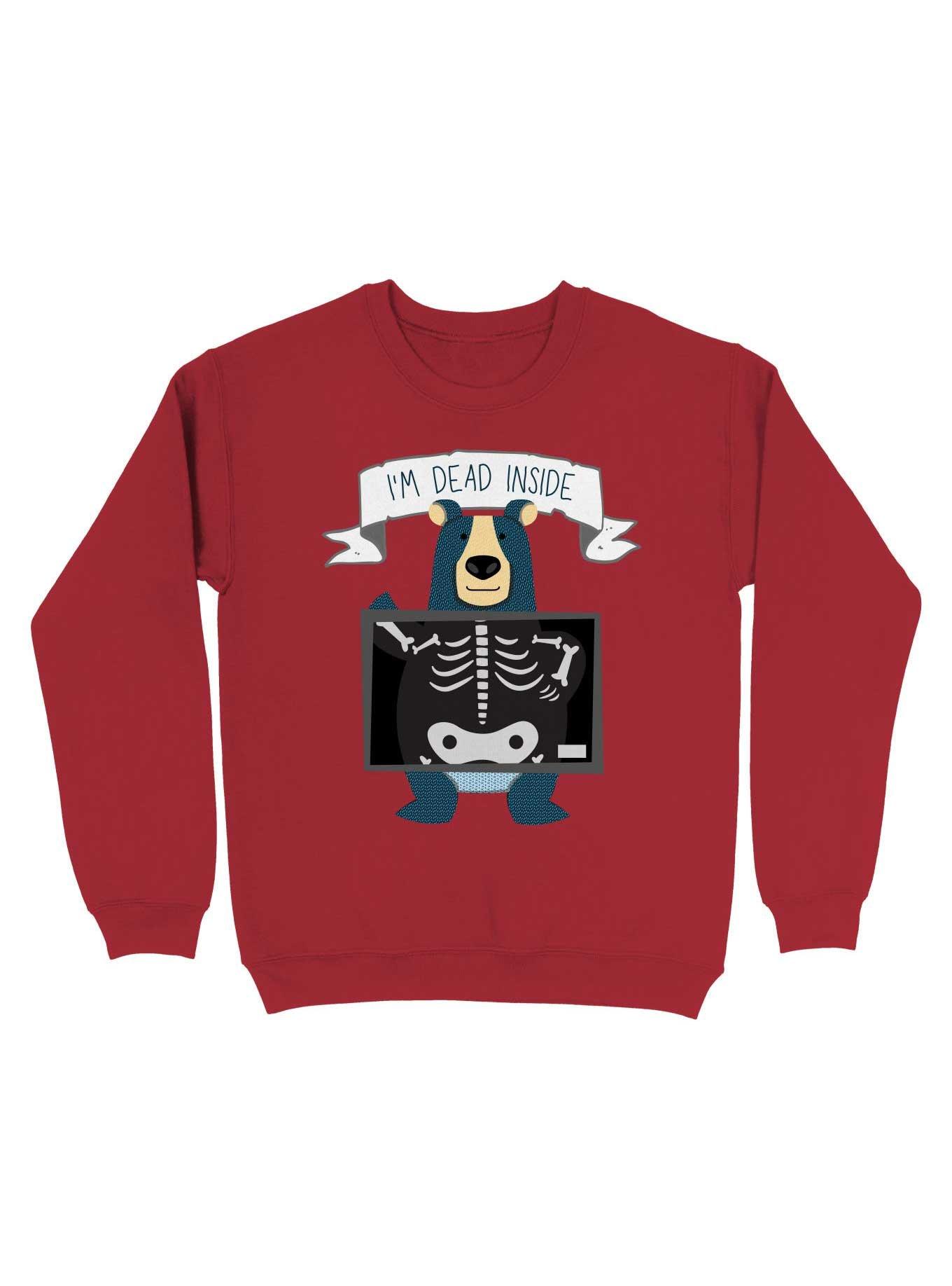 I'm Dead Inside Sweatshirt, RED, hi-res