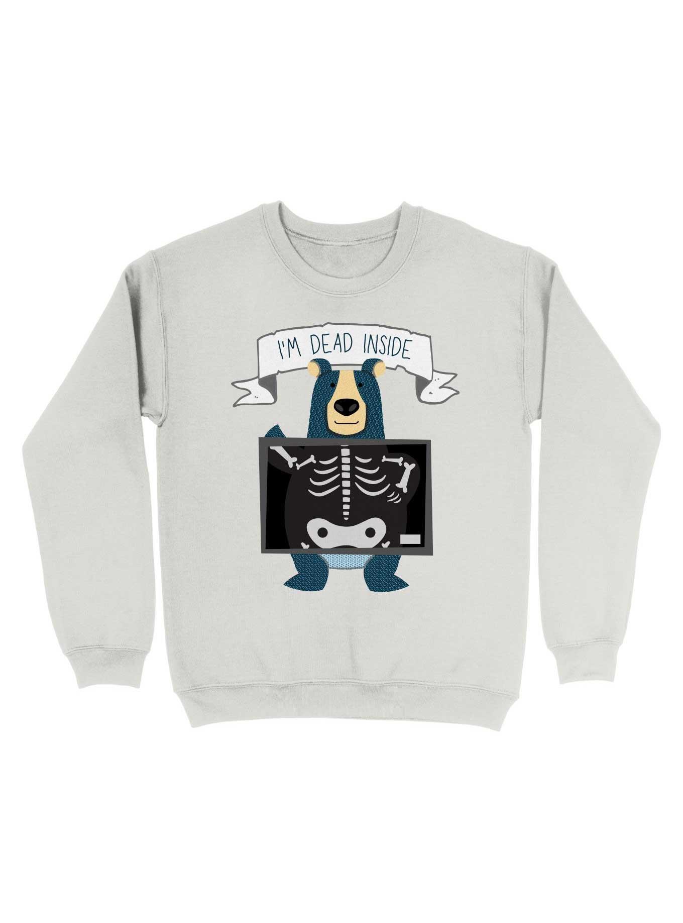 I'm Dead Inside Sweatshirt, WHITE, hi-res