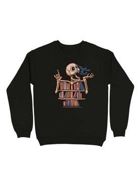Skeleton Shelf Book Lover Sweatshirt, , hi-res