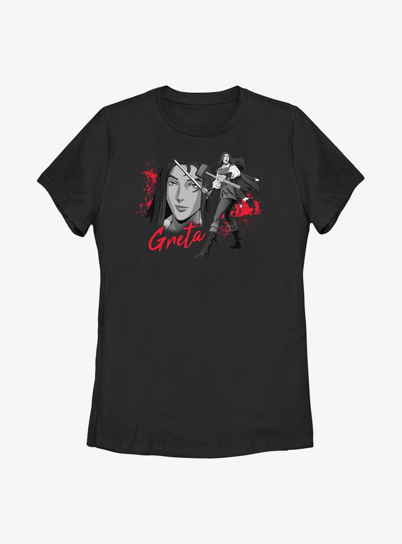 Castlevania Greta Hero Womens T-Shirt, BLACK, hi-res