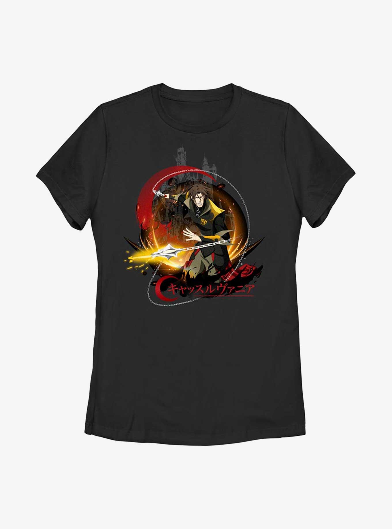 Castlevania Trevor Belmont Whip Womens T-Shirt, BLACK, hi-res