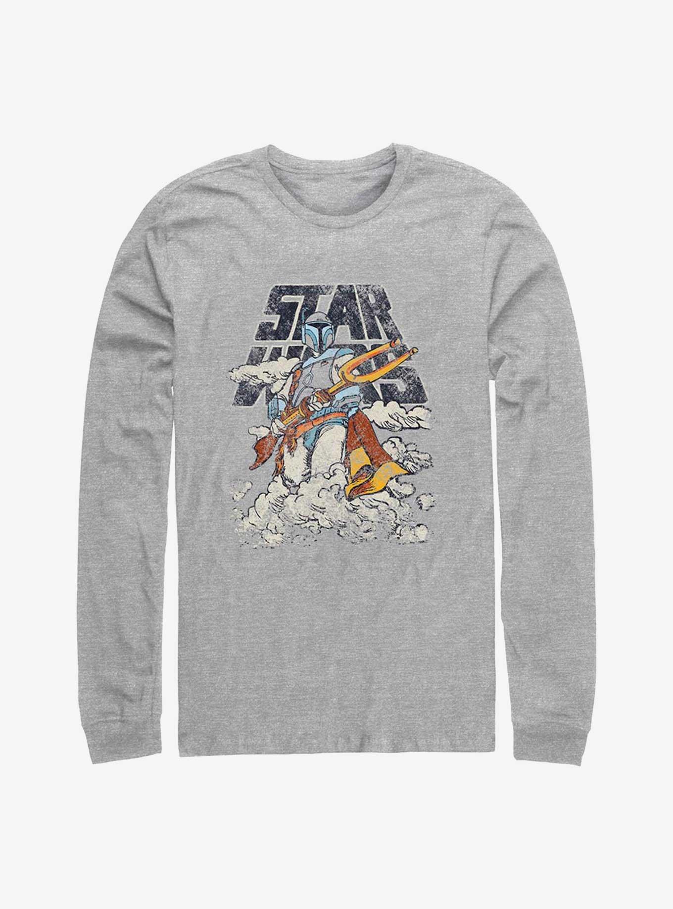 Star Wars Cloudy Boba Fett Long Sleeve T-Shirt, ATH HTR, hi-res