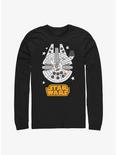 Star Wars Millenium Falcon Emoji Long Sleeve T-Shirt, BLACK, hi-res