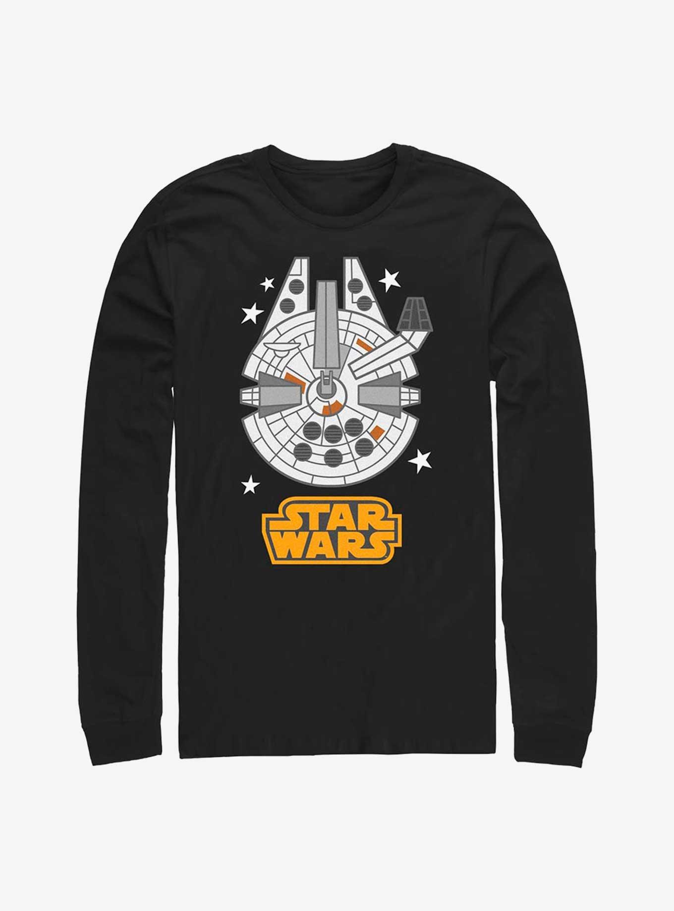 Star Wars Millenium Falcon Emoji Long Sleeve T-Shirt, , hi-res