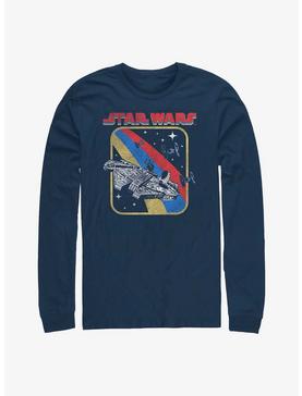 Star Wars Retro Millenium Falcon Long Sleeve T-Shirt, NAVY, hi-res
