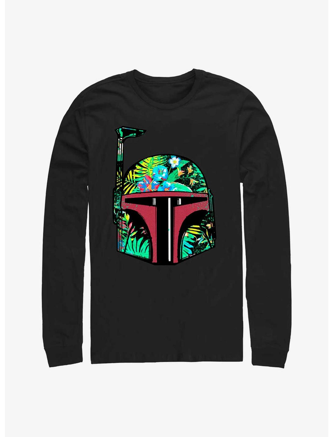 Star Wars Tropical Boba Fett Long Sleeve T-Shirt, BLACK, hi-res