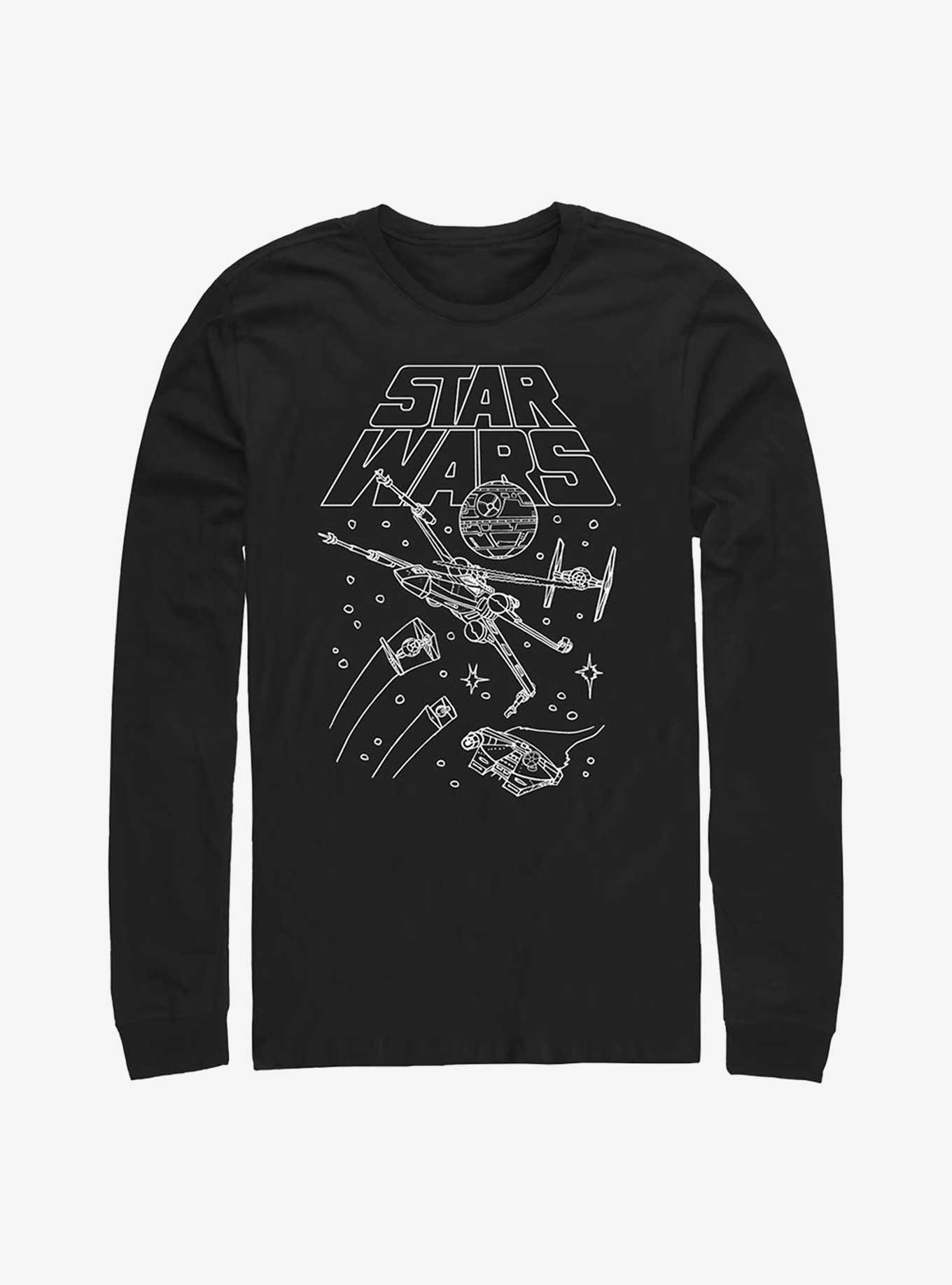 Star Wars Space Fight Long Sleeve T-Shirt, BLACK, hi-res