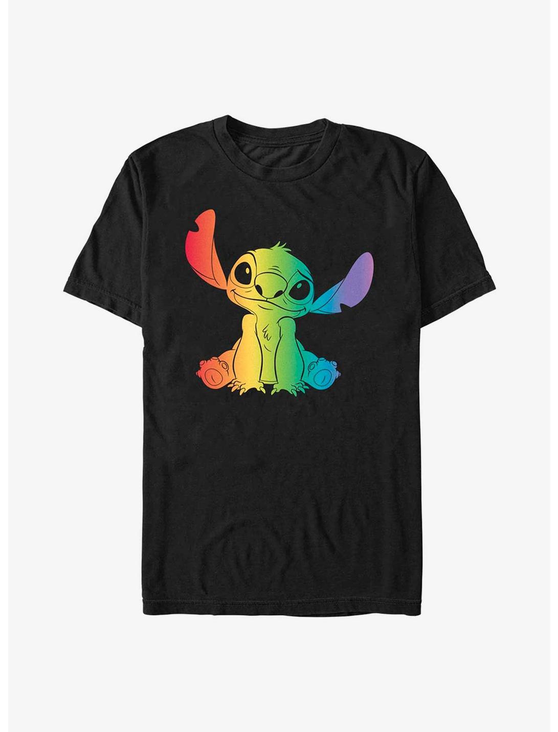 Disney Lilo And Stitch Rainbow Fill T-Shirt, BLACK, hi-res