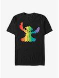 Disney Lilo And Stitch Rainbow Fill T-Shirt, BLACK, hi-res