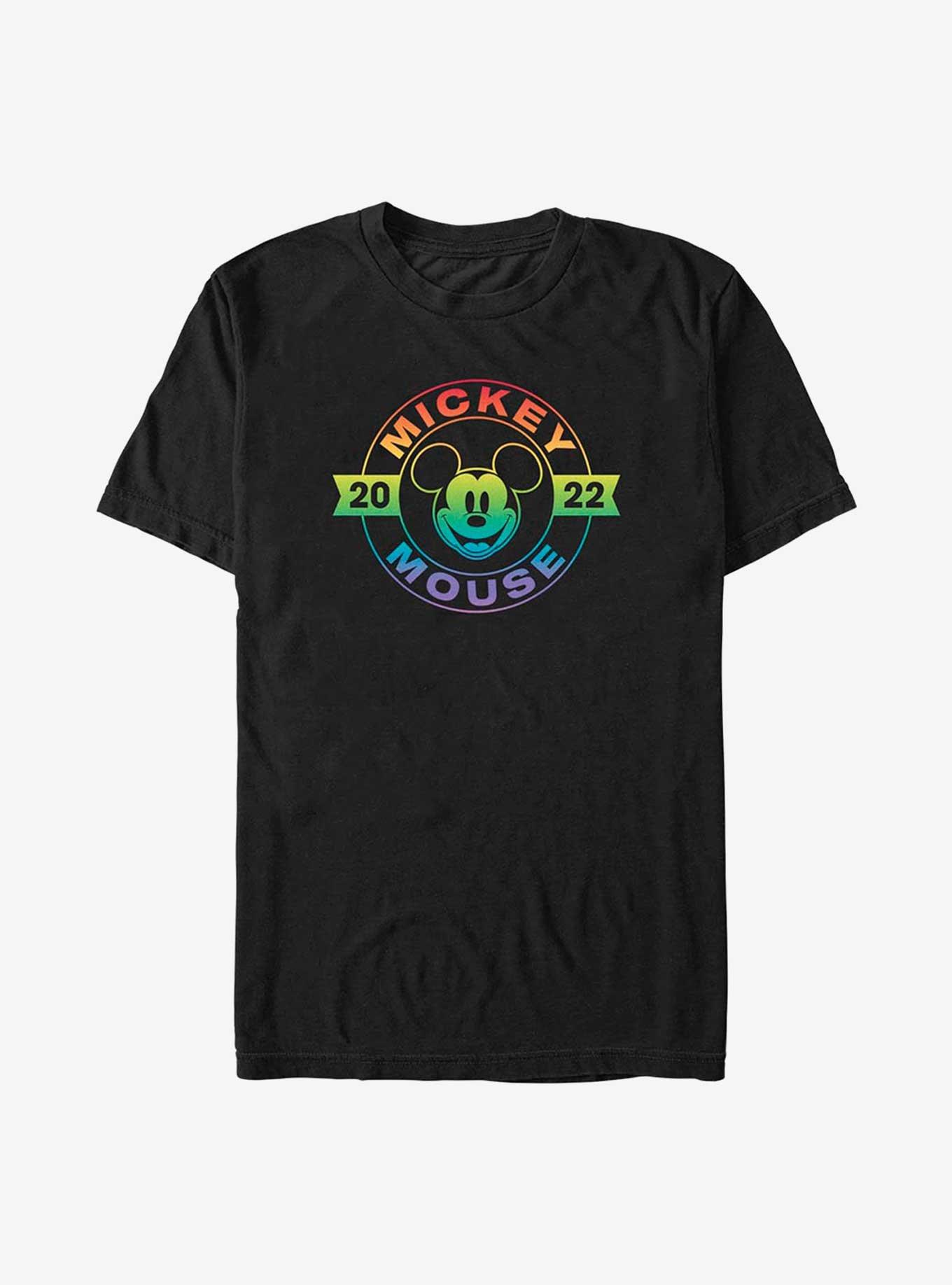 Disney Mickey Mouse Rainbow Badge T-Shirt, , hi-res