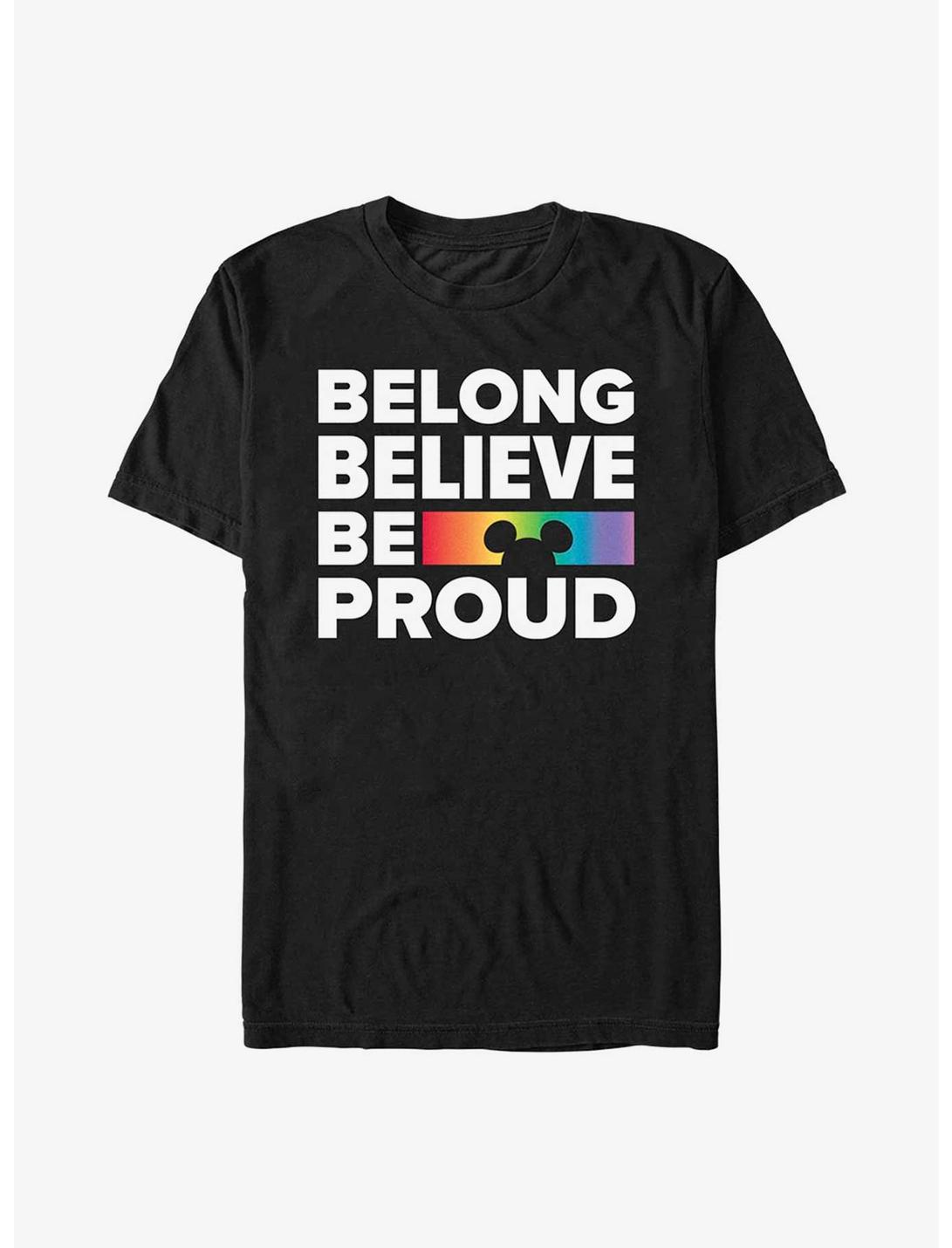 Disney Mickey Mouse Belong Believe Be Proud T-Shirt, BLACK, hi-res