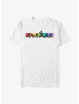 Disney Mickey Mouse Whole Crew Rainbow Line T-Shirt, , hi-res
