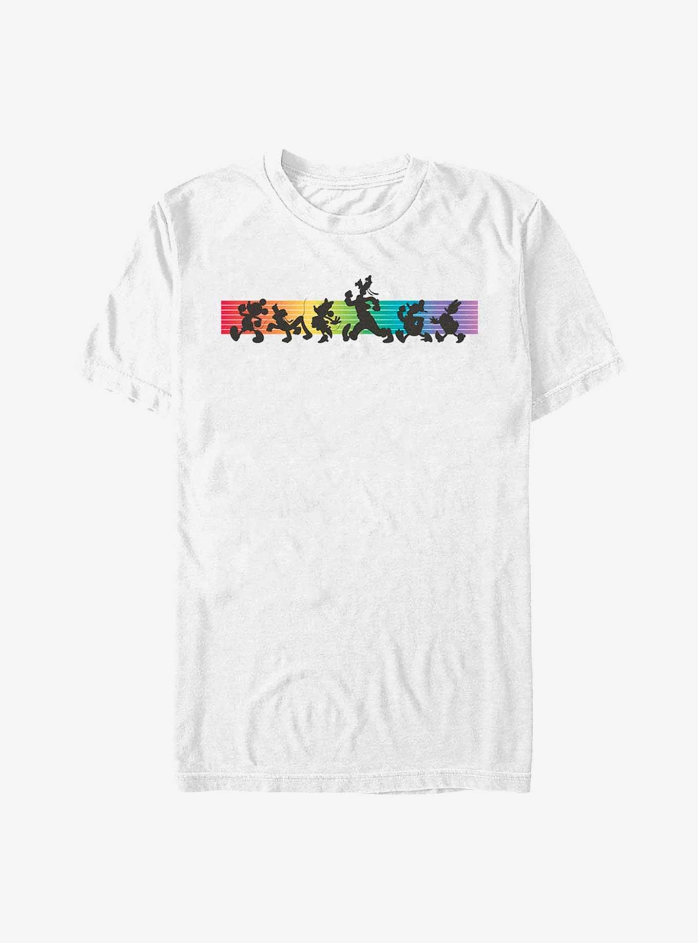 Disney Mickey Mouse Whole Crew Rainbow Line T-Shirt, , hi-res