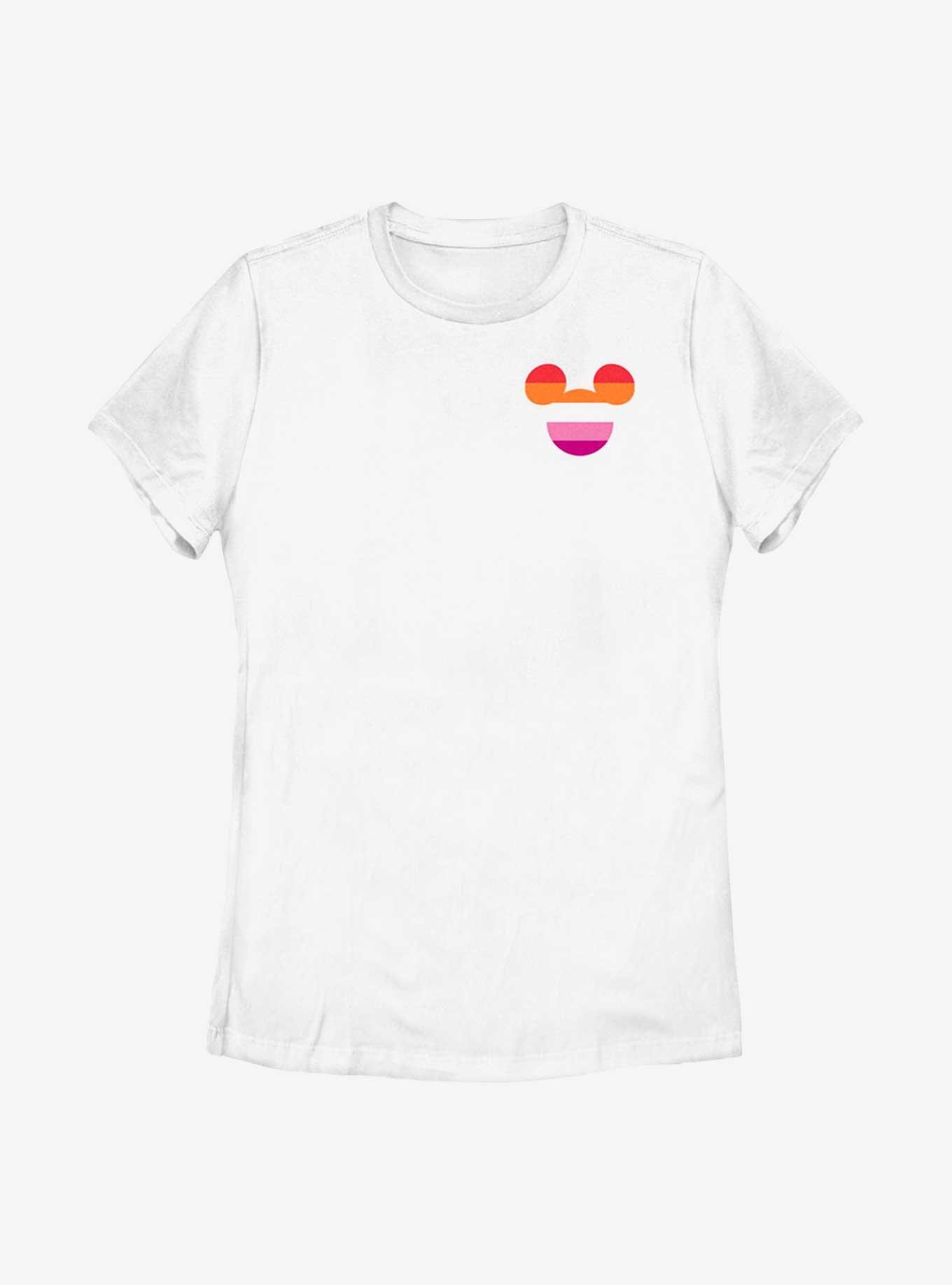 Disney Mickey Mouse Pride Lesbian Mickey Badge T-Shirt, WHITE, hi-res