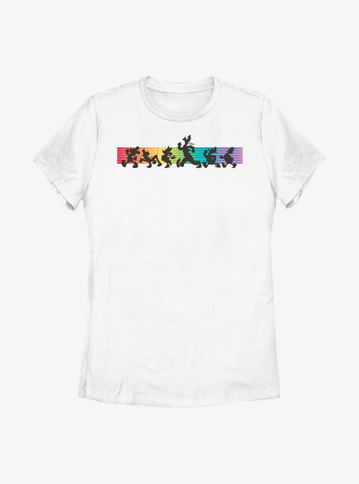 Disney Mickey Mouse Whole Crew Rainbow Line T-Shirt, , hi-res