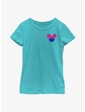 Disney Mickey Mouse Bisexual Pride Mickey Ears Youth T-Shirt, , hi-res