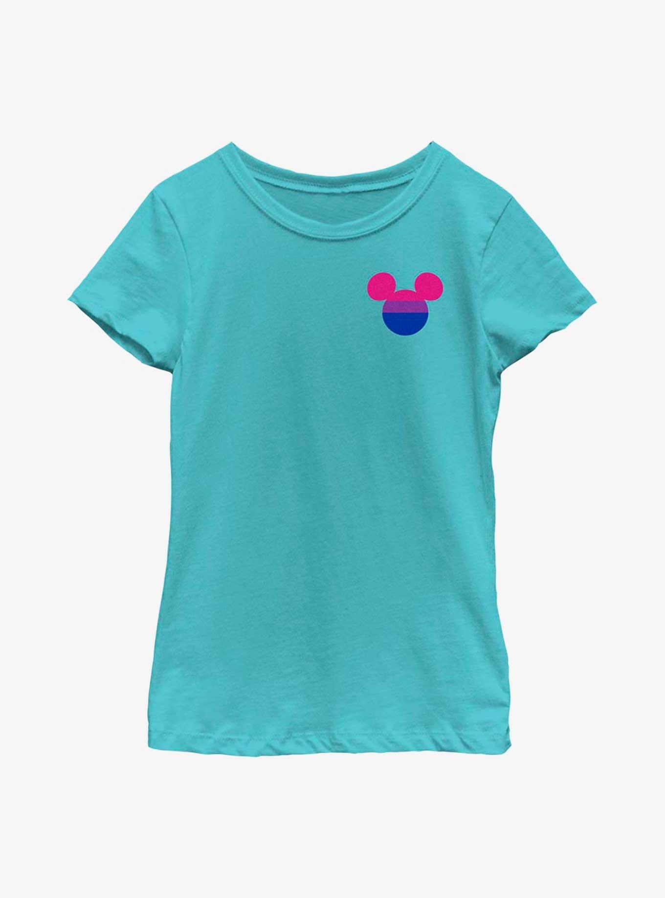 Disney Mickey Mouse Bisexual Pride Mickey Ears Youth T-Shirt, , hi-res