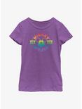 Disney Mickey Mouse Rainbow Badge Youth T-Shirt, PURPLE BERRY, hi-res