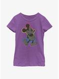 Disney Mickey Mouse Rainbow Outline Youth T-Shirt, PURPLE BERRY, hi-res