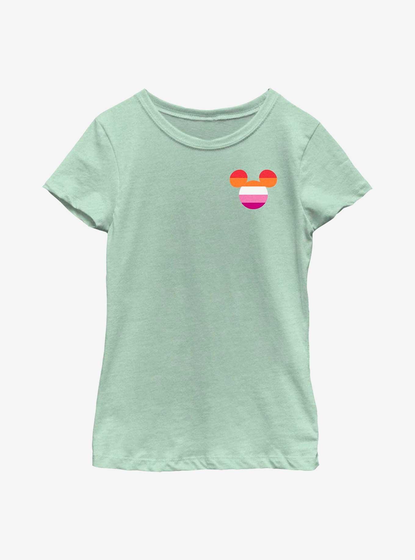 Disney Mickey Mouse Pride Lesbian Mickey Badge Youth T-Shirt, , hi-res