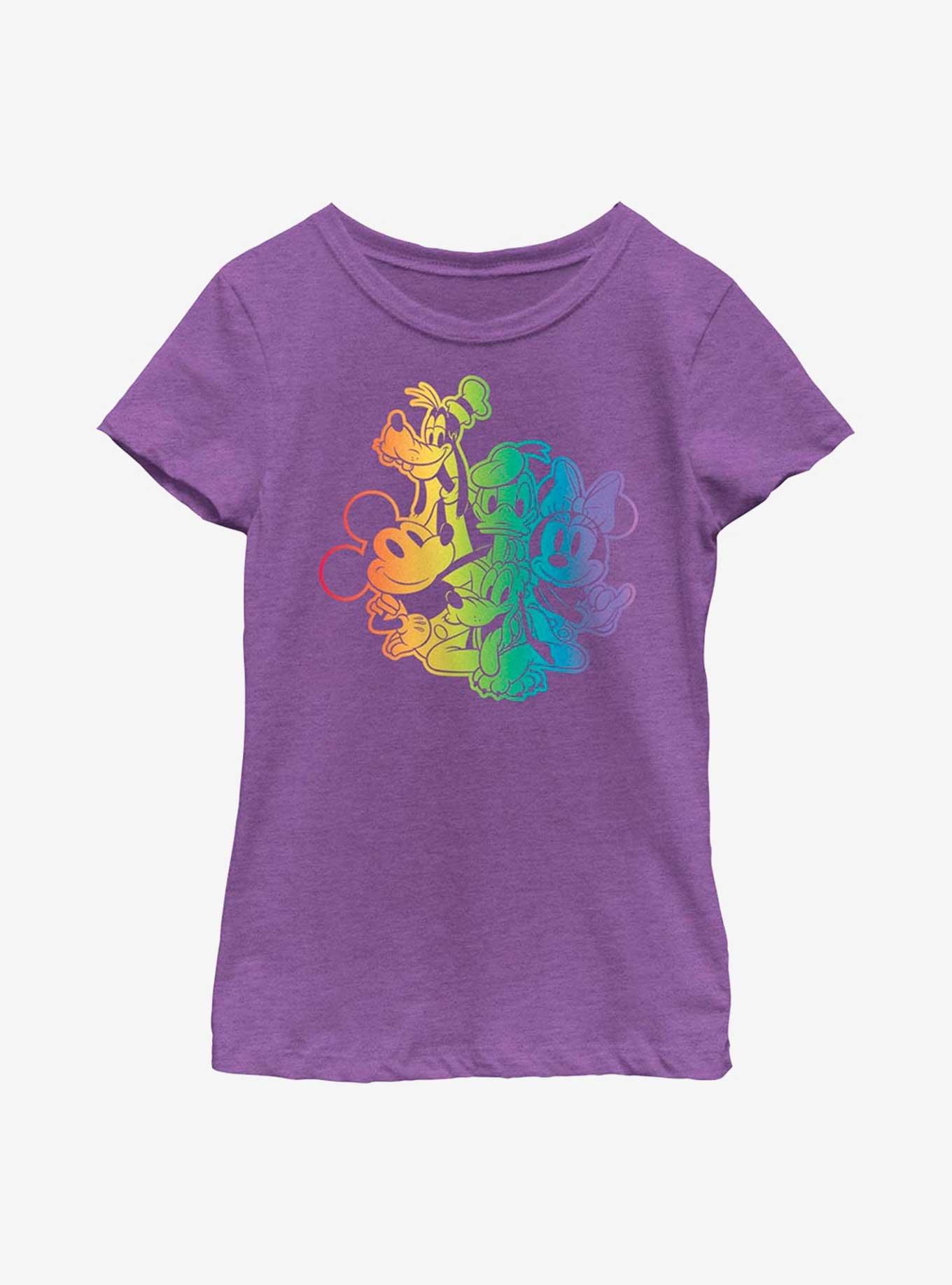 Disney Mickey Mouse Rainbow Group Youth T-Shirt, , hi-res