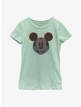 Disney Mickey Mouse Rainbow Outline Youth T-Shirt, , hi-res