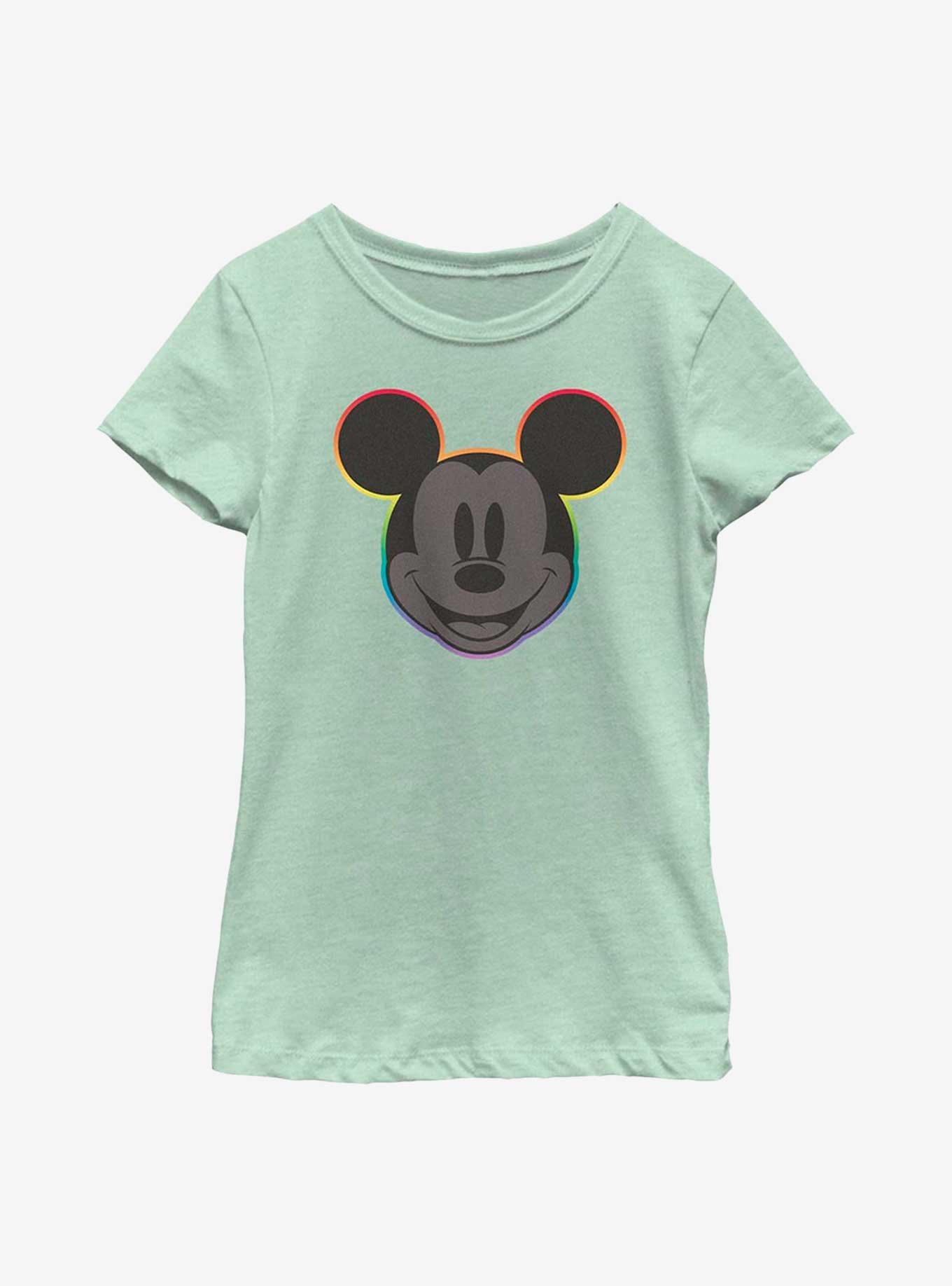 Disney Mickey Mouse Rainbow Outline Youth T-Shirt, , hi-res