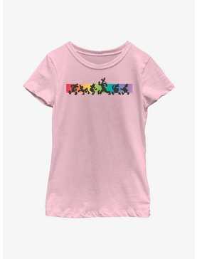 Disney Mickey Mouse Whole Crew Rainbow Line Youth T-Shirt, , hi-res
