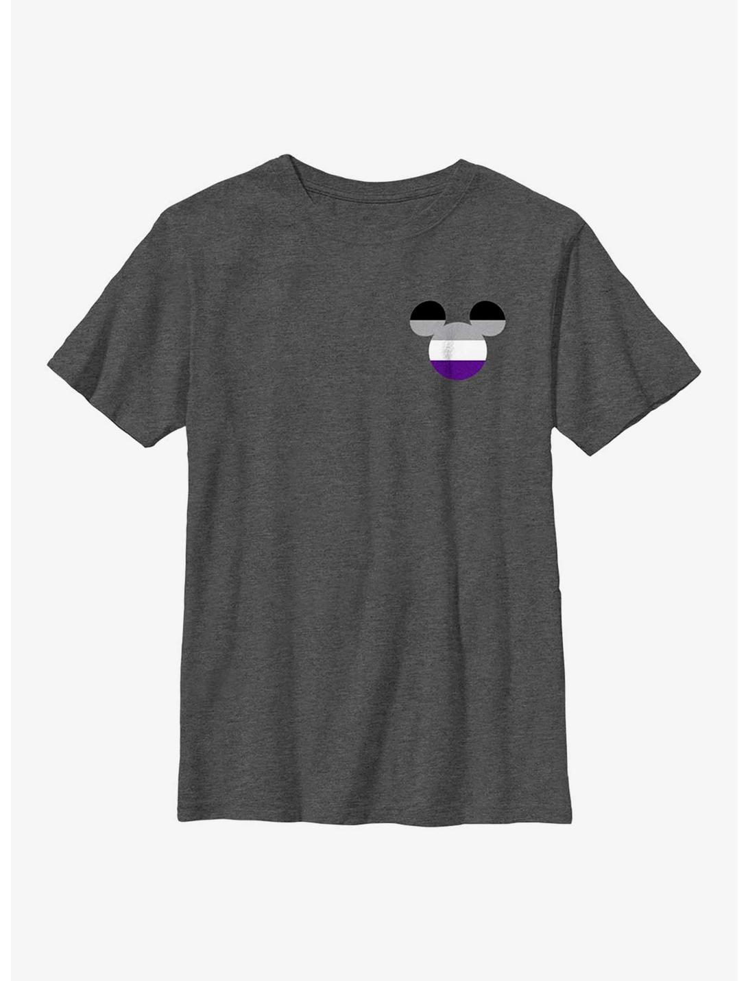 Disney Mickey Mouse Asexual Badge Youth T-Shirt, CHAR HTR, hi-res