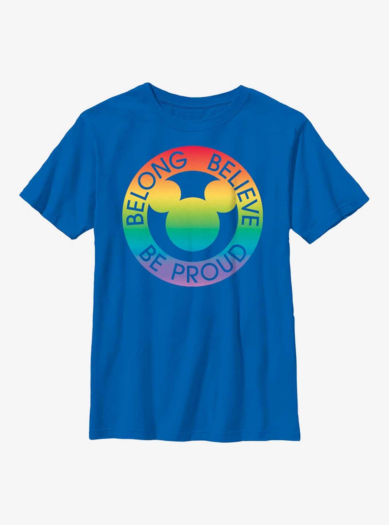 Disney Mickey Mouse Belong Believe Be Proud Youth T-Shirt, , hi-res