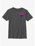Disney Mickey Mouse Bisexual Pride Mickey Ears Youth T-Shirt, CHAR HTR, hi-res