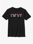 Disney Mickey Mouse Pride Love Youth T-Shirt, BLACK, hi-res