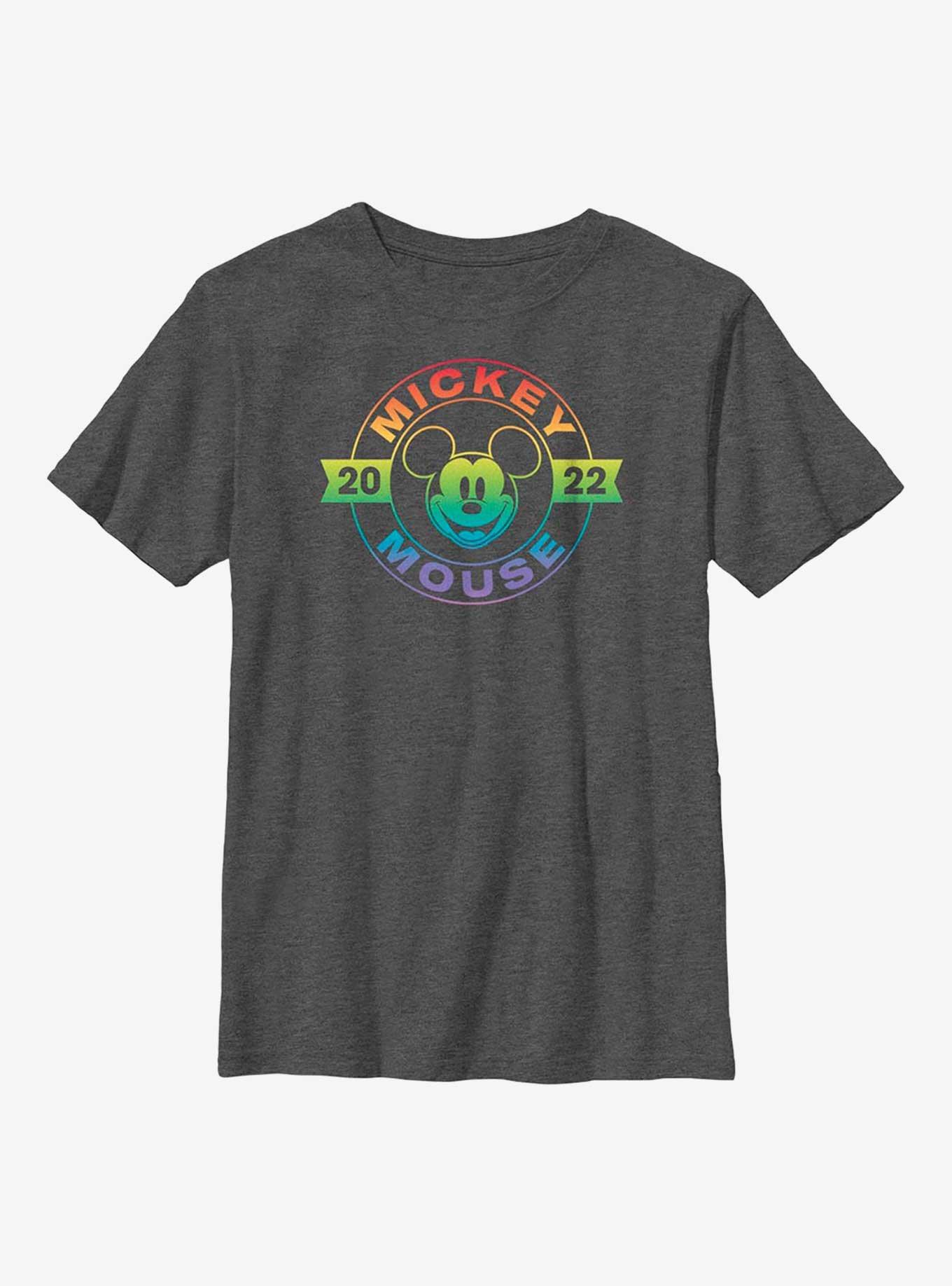 Disney Mickey Mouse Rainbow Badge Youth T-Shirt, , hi-res