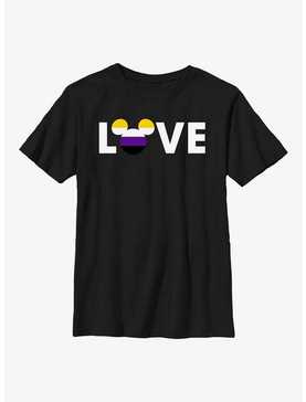 Disney Mickey Mouse Nonbinary Flag Youth T-Shirt, , hi-res